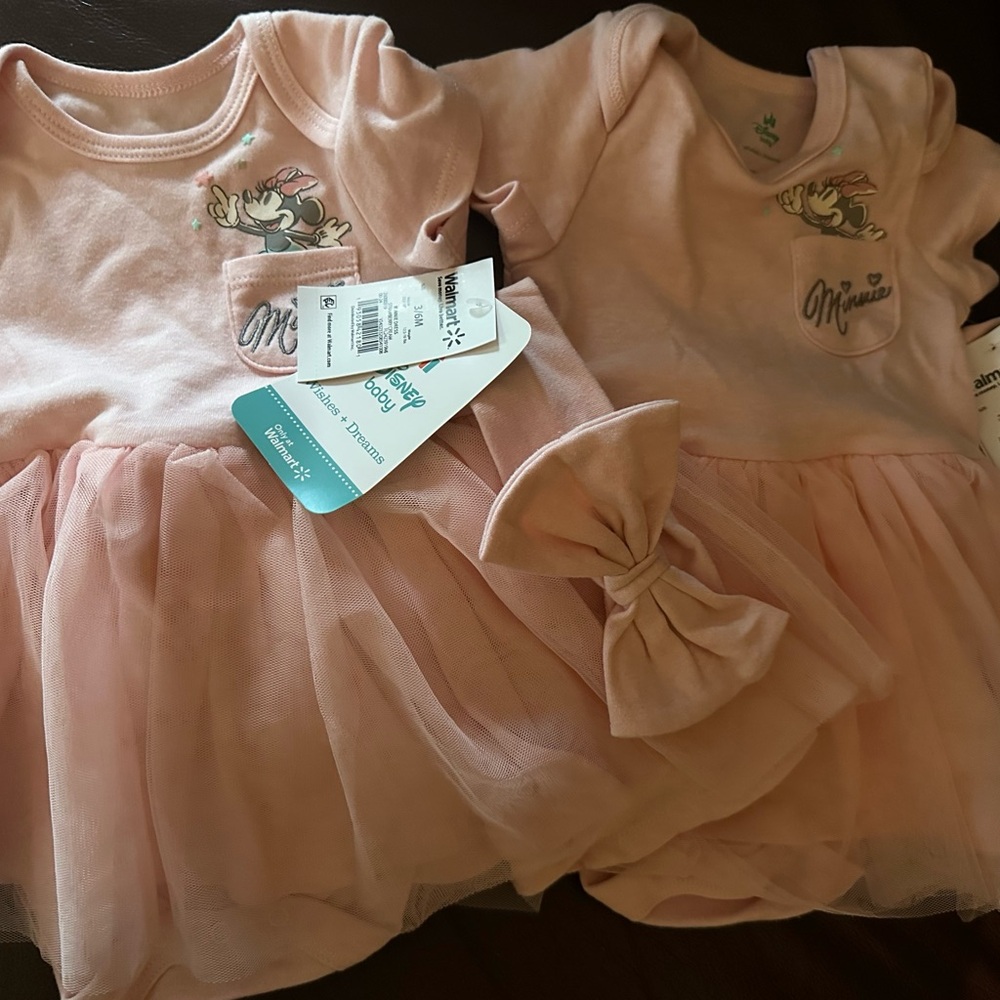 2 Disney Soft Pink Minnie Mouse Outfits